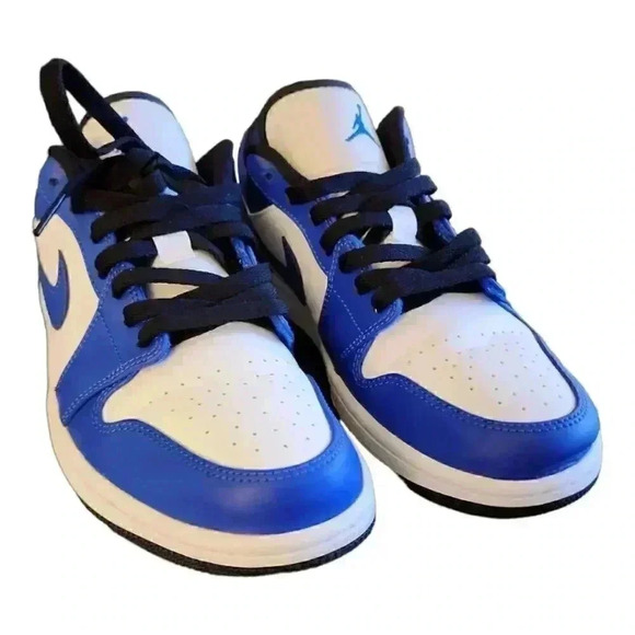 Nike Air Jordan 1 Low White/Hyper Royal- Black Mens Size 8 - Picture 2 of 8